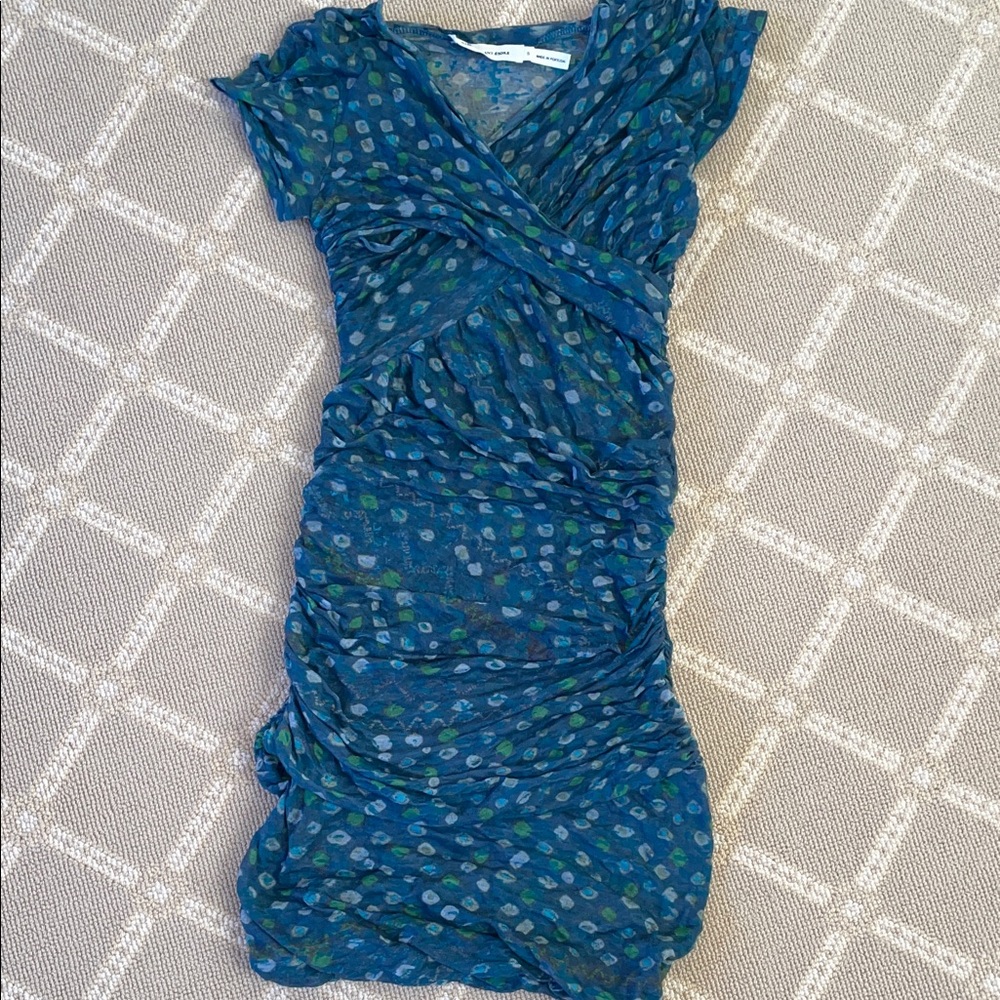 Vintage Isabel Marant ETOILE Blue , green and ivory Mini Dress